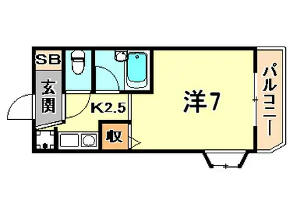 オギタビル(1K/4階)の間取り写真