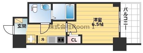 セレニテ本町リアン(1K/8階)の間取り写真