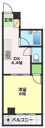 リブハイツ(1DK/3階)の間取り写真