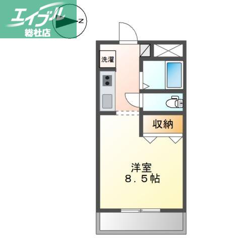 ウイステリアコート田ノ上II(1K/2階)の間取り写真