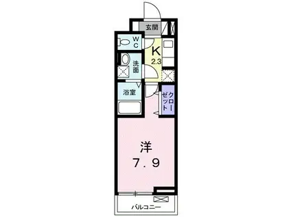 ラ ベレッツァ(1K/3階)の間取り写真