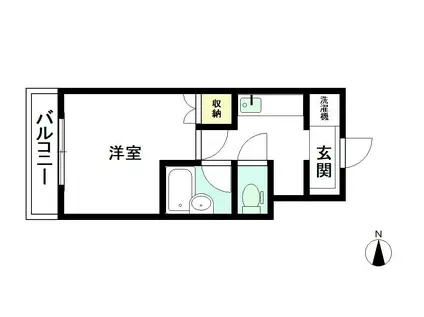 サンリコービル(1K/4階)の間取り写真