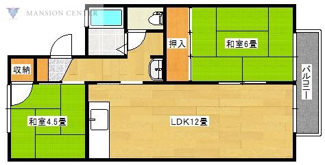 ベルサイユ田中(2LDK/2階)の間取り写真