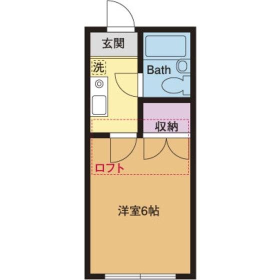 サンハイツ妻田A(1K/1階)の間取り写真
