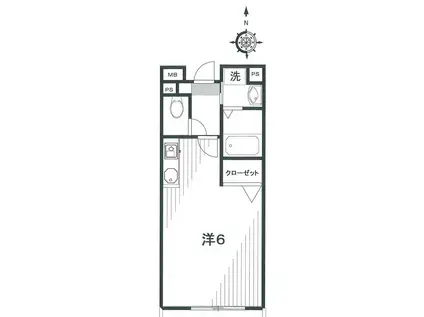 サンライズ(ワンルーム/3階)の間取り写真