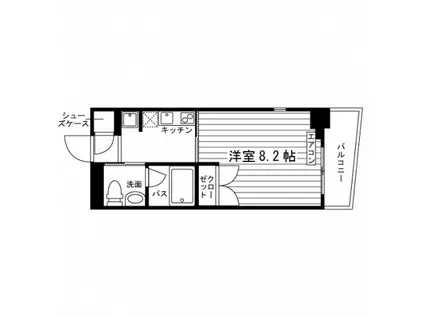 ダイヤハイツ梅ヶ丘(1K/1階)の間取り写真