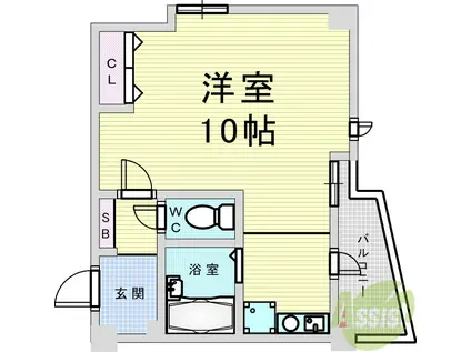 リアライズ緑地北(1K/9階)の間取り写真