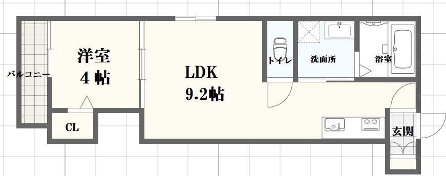 F ASECIA PROPUS(1LDK/3階)の間取り写真