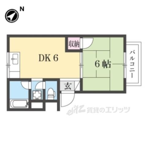 Mプラザ津田駅前5番館(1DK/1階)の間取り写真