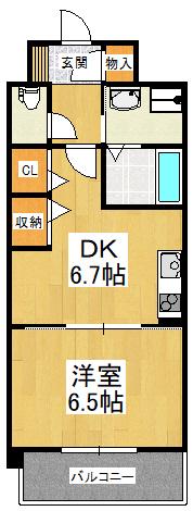 JR阪和線 鳳駅 徒歩14分 4階建 築18年(1DK/2階)の間取り写真