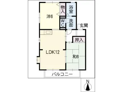 メゾンアムールII(2LDK/2階)の間取り写真