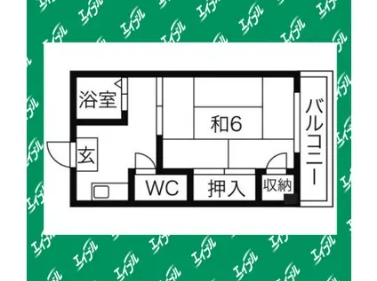 ライフ港陽(1K/3階)の間取り写真