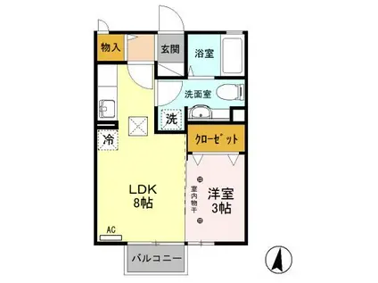 グランモア宝石台(1LDK/1階)の間取り写真