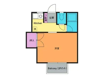 ハイツあだん(1K/1階)の間取り写真