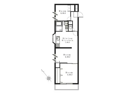 グリーンキャピタル上野毛(2LDK/1階)の間取り写真