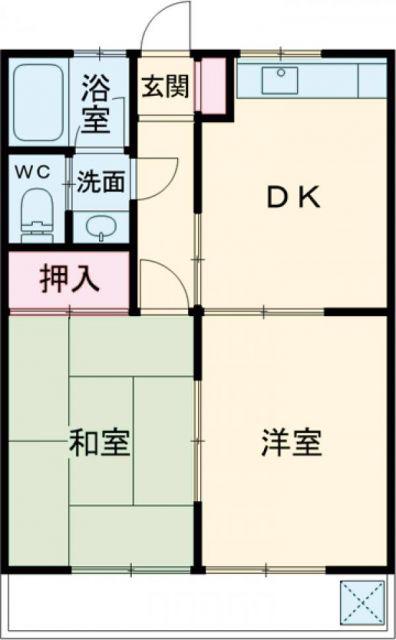ウエスト21(2DK/2階)の間取り写真