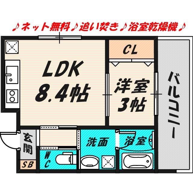 グローハイツ千林(1LDK/3階)の間取り写真