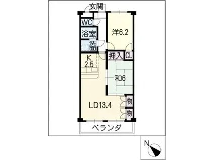 クリアパレス VIII(2LDK/3階)の間取り写真