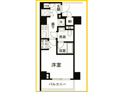 LUXEAER YOKOHAMA NAMAMUGI(1K/6階)の間取り写真