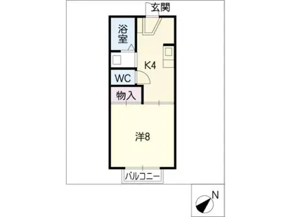 コートビレッジ小木田(1K/2階)の間取り写真