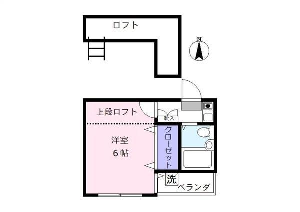 シャロン綾瀬(1K/2階)の間取り写真