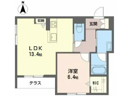 シャーメゾン PASSO(1LDK/1階)の間取り写真