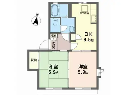 ラ・セレサ(2DK/1階)の間取り写真