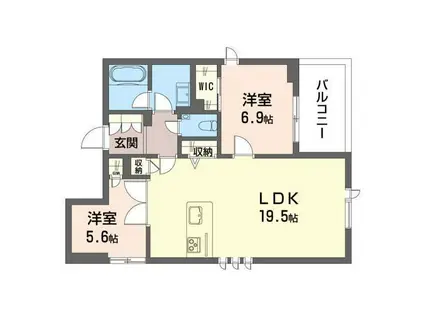 アヴェニール宮崎台(2LDK/2階)の間取り写真