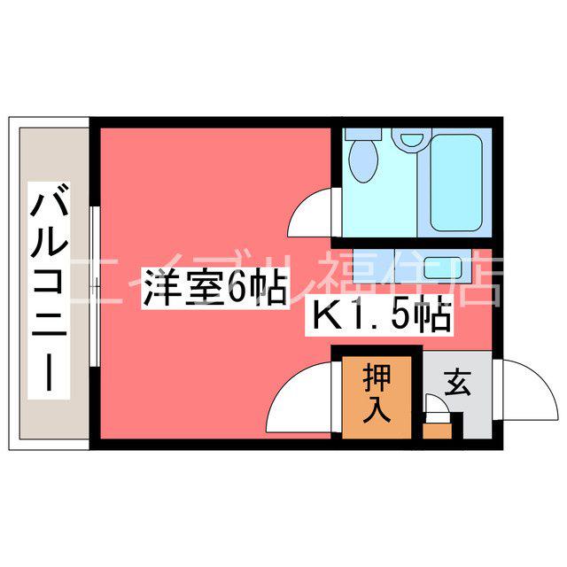 タイム15(1K/2階)の間取り写真