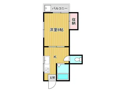 ハイツエルム(1K/1階)の間取り写真
