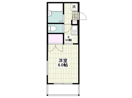 ヘーベルメゾン21B(1K/3階)の間取り写真