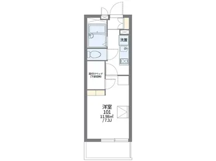 レオパレスコンフォニティ(1K/3階)の間取り写真