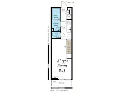 リブリ・ポピー(1K/1階)の間取り写真