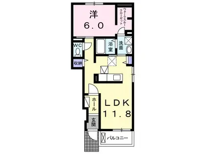 メゾン・プランドール(1LDK/1階)の間取り写真