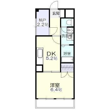 エトワール船塚(1SDK/1階)の間取り写真