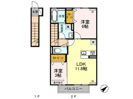 ACCELERATOR (2LDK/2階)の間取り写真