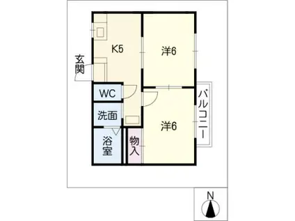 ヴィラ五反田(2K/1階)の間取り写真