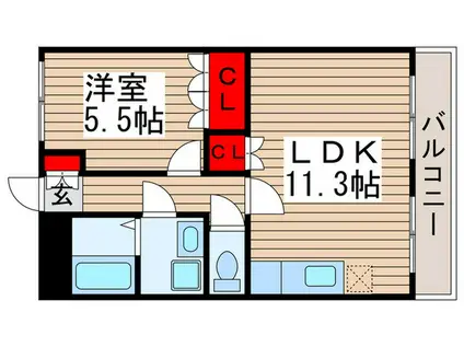 グリーンキャッスル III(1LDK/1階)の間取り写真