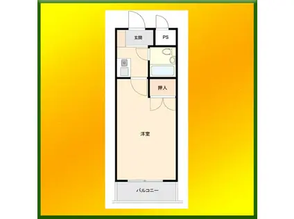 カエサル花小金井(1K/1階)の間取り写真