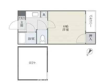 寺塚ハイツ(1K/1階)の間取り写真