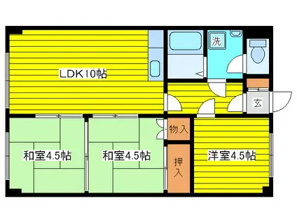 ノースライト31(3LDK/3階)の間取り写真