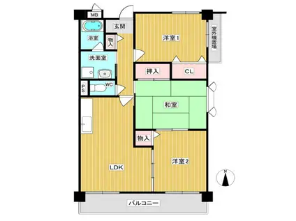 プロパティ・ユー(3LDK/2階)の間取り写真