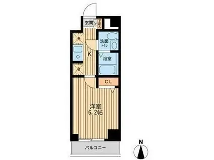 ドゥーエ東陽町(1K/3階)の間取り写真