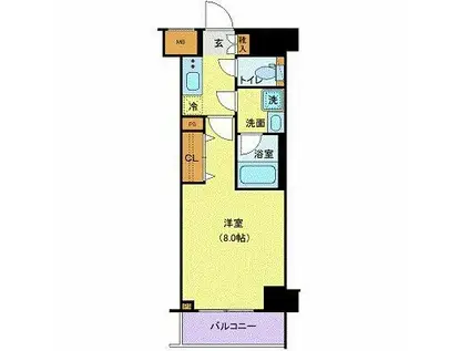 ジェノヴィア墨田文花スカイガーデン(1K/1階)の間取り写真