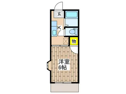 グランデュールK(1K/1階)の間取り写真