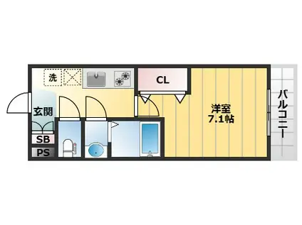 KORE・YIELD千里丘(1K/1階)の間取り写真