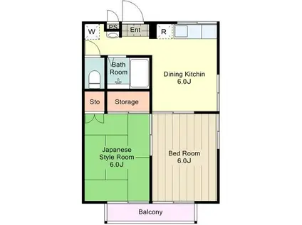 アネックスタウン(2DK/2階)の間取り写真