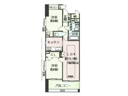 ラグーン新大阪シティーライフ1(2LDK/7階)の間取り写真