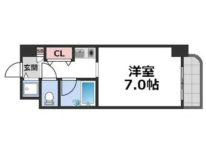 片町コート(1K/6階)の間取り写真