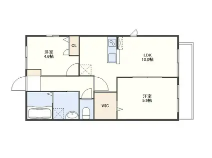 ウィズハイム赤崎III(2LDK/1階)の間取り写真